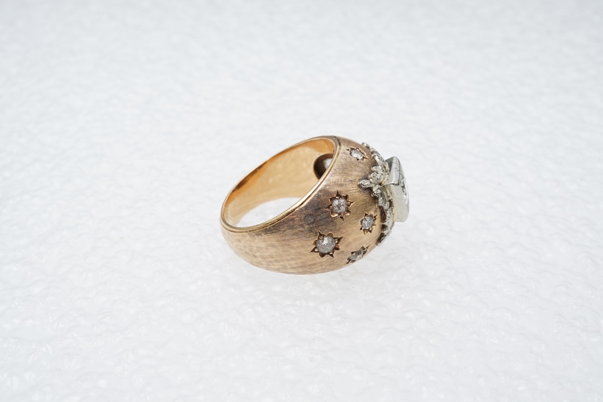 A diamond cocktail ring, mid 20th century